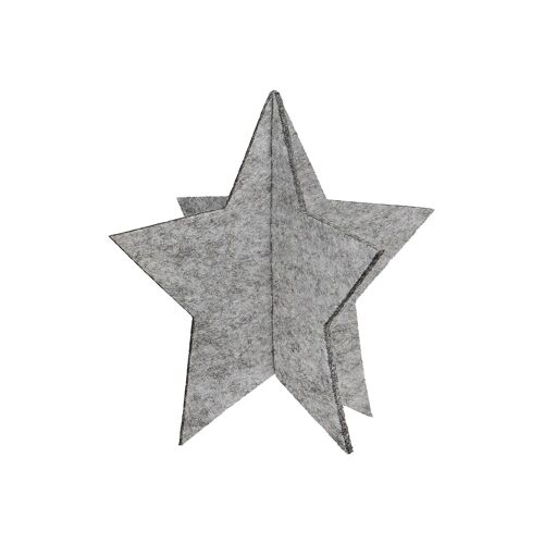 Dekoobjekt Stern, hellgrau H.14 cm