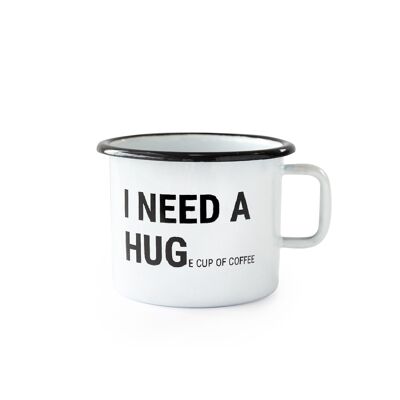 Mug en émail I BESOIN D'UN HUG