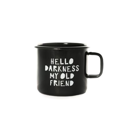 Mug émaillé HELLO DARKNESS - noir