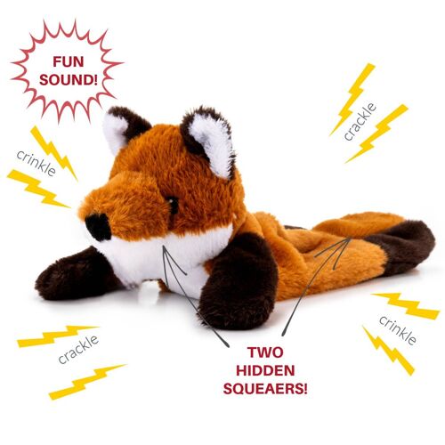 Crinkle Fox Plush Dog Toy