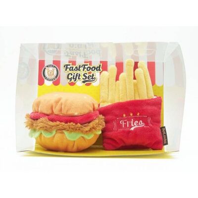 Set de regalo de comida rápida con juguetes para perros