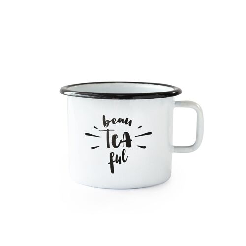 Enamel mug BEAU-TEA-FUL