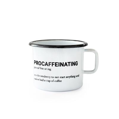 Enamel mug PROCAFFIENATING