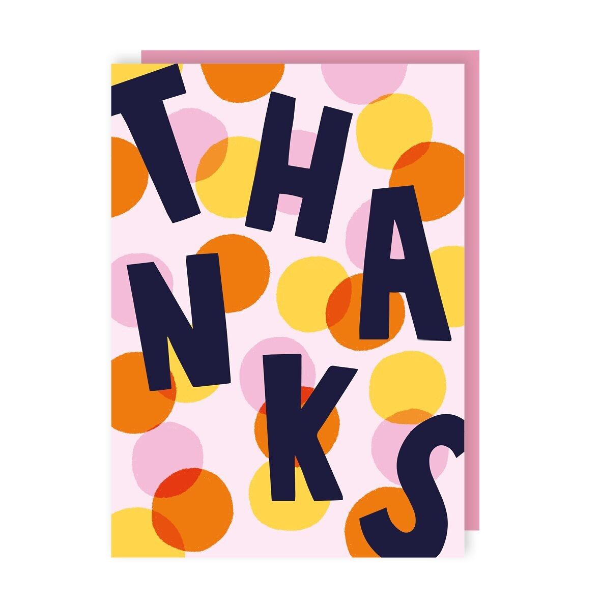 Dankeschön-Karten mit Punktmuster, 6 Stück