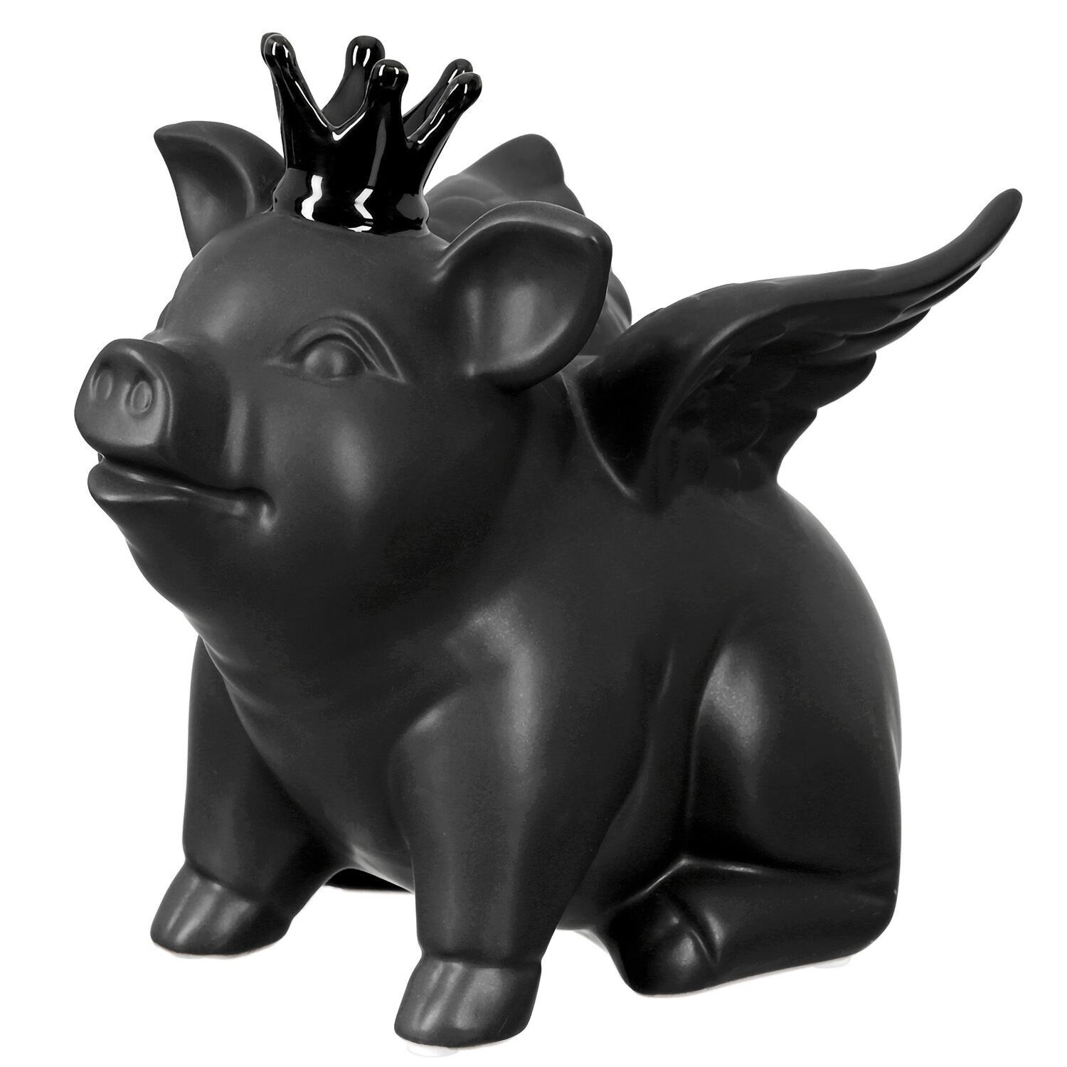 Figur Schwein King, schwarz H.29 cm