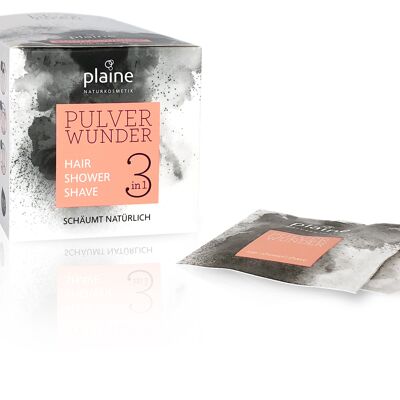 plaine powder wonder 3in1 hair - shower - shave, 30 sachets