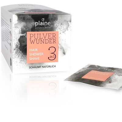 plaine Pulverwunder 3in1 hair - shower -shave, 30 Sachets