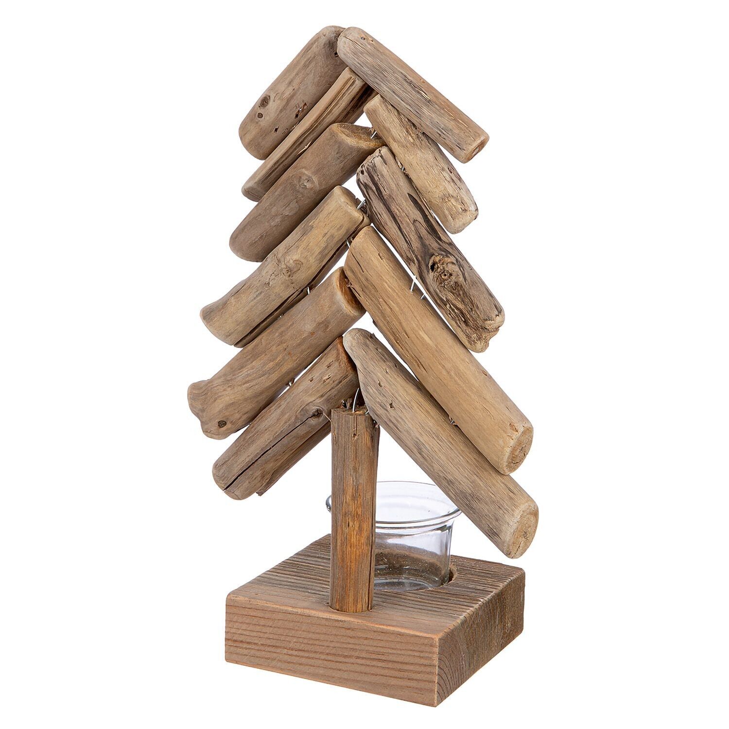 Candeliere tealight albero di Natale Quercia, H.27 cm