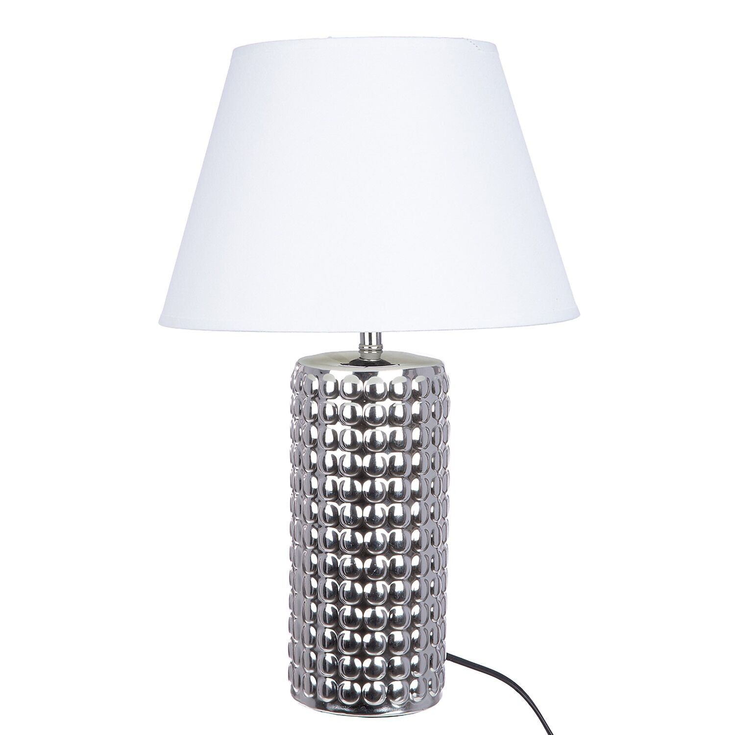 Table lamp Bolla, silver-coloured; white H.47cm