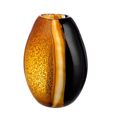 Vase bulbeux terre d'ombre, marron; orangeH27 cm