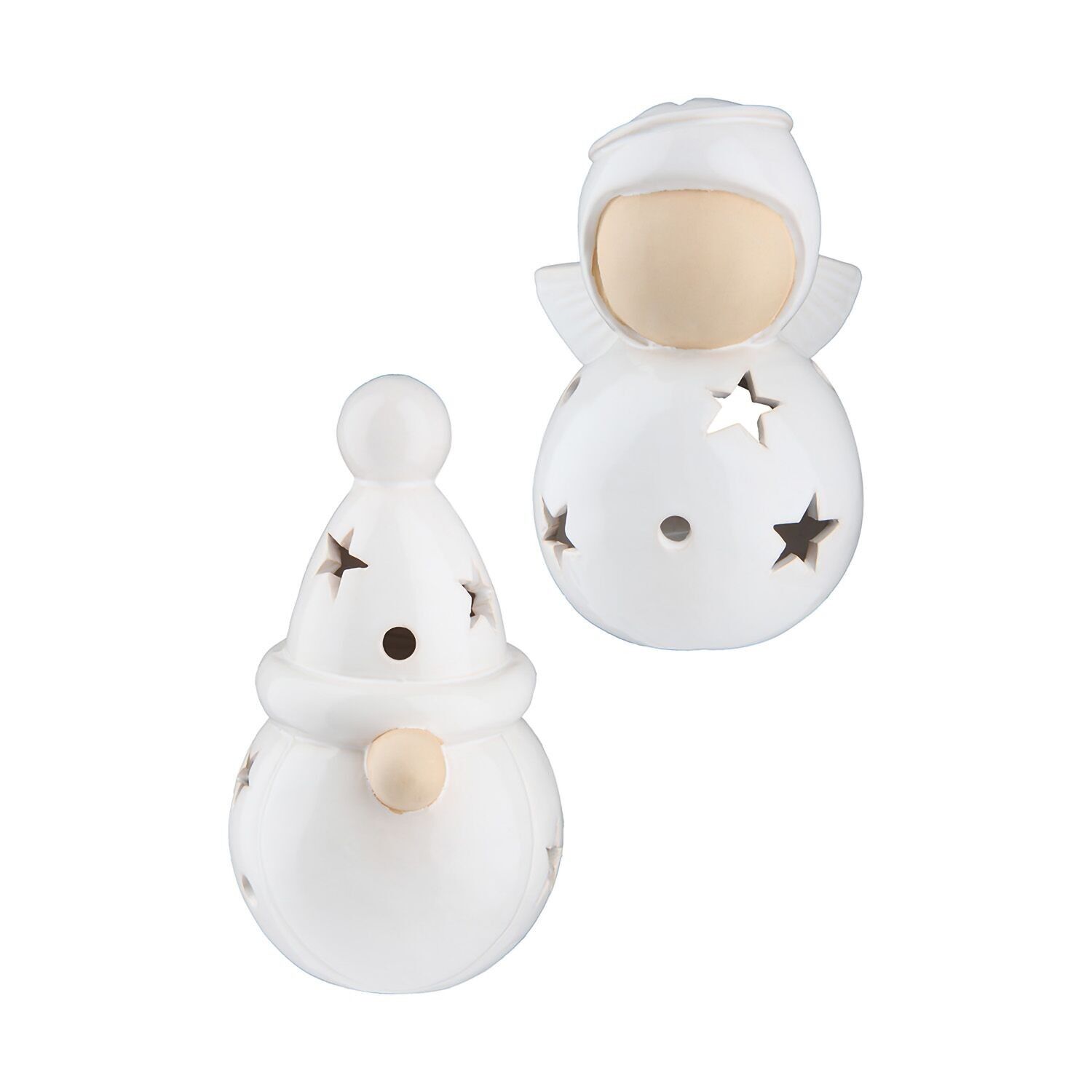 Angelo lanterna; Babbo Natale 2 assortiti, H.15,5 centimetri