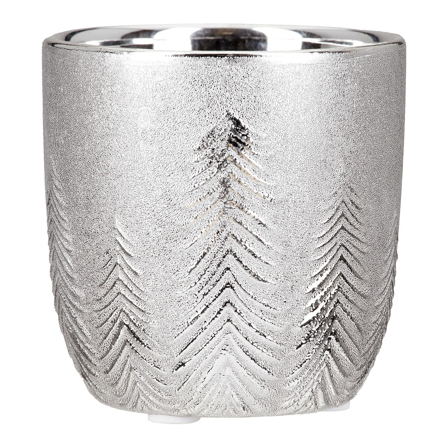 Windlicht Forest, silberfarben H.8,5 cm