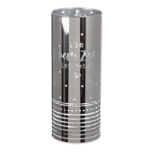 Windlicht (LED) zylindrisch Beste Zeit, H.20 cm