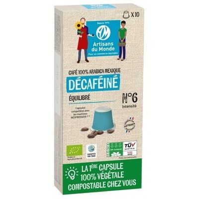 Capsule de café compostable Décaféiné x 10
