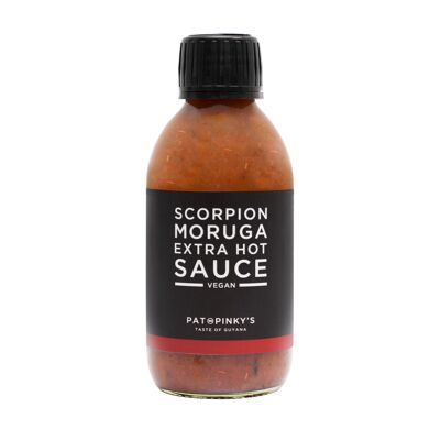Botella de 200 ml de salsa picante extra Scorpion Morgua de Pat and Pinky