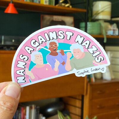 Pegatina de vinilo grande de Nans Against Nazis