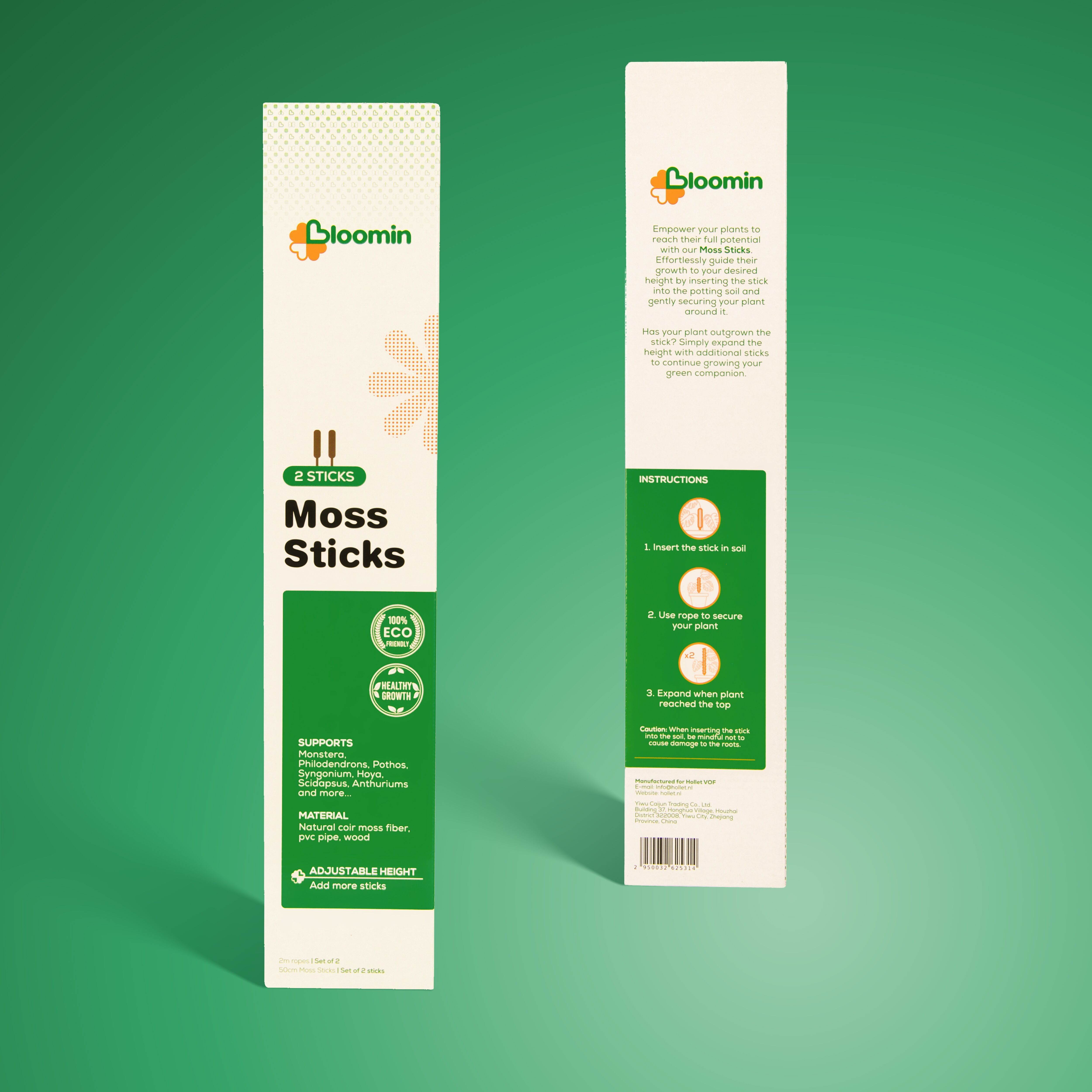 Potenciador de crecimiento de apoyo a las plantas Cocosviber - Palos de musgo