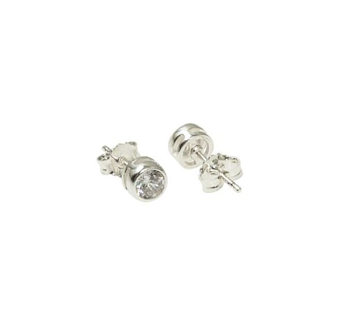 Cubic small ear silver
