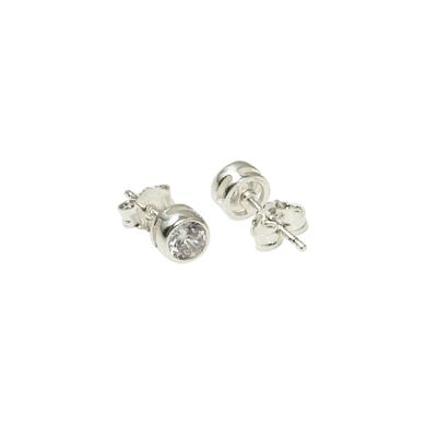 Cubic small ear silver