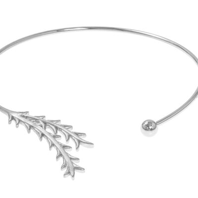 Tree twig bangle neck silver