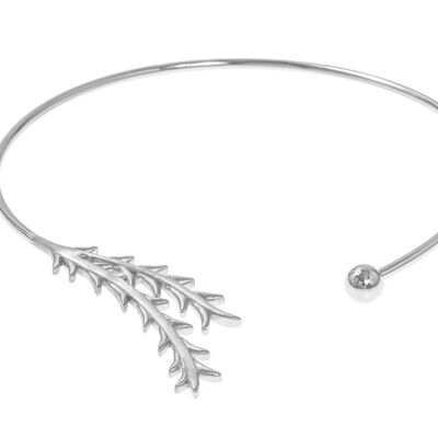 Tree twig bangle neck silver