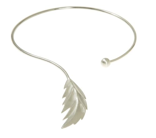 Feather bangle neck flex silver S/M