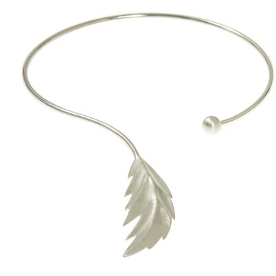 Feather bangle neck flex silver S / M