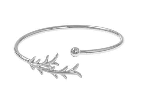 Tree twig bangle brace silver