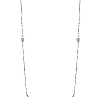 Cubic long chain neck silver