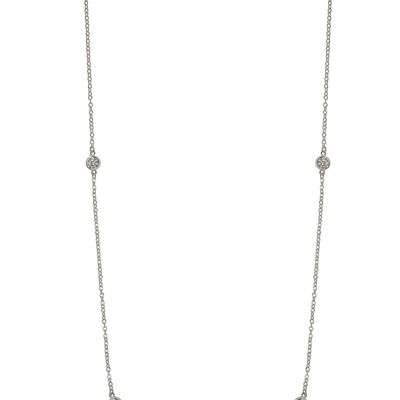 Cuello de cadena larga cúbico plateado