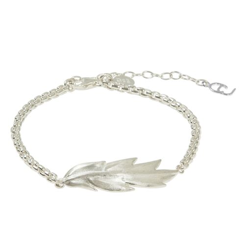 Feather/Leaf chain brace silver