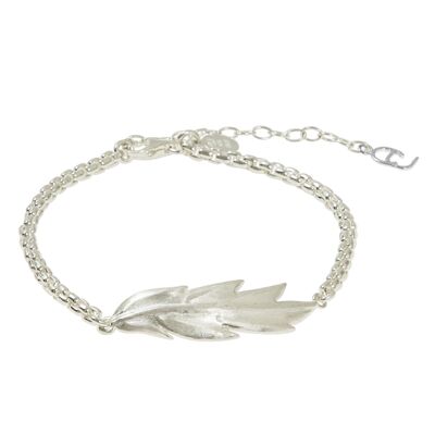 Feather / Leaf chain brace silver