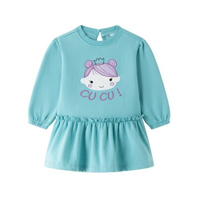 Vestido De Punto Perchado De Bebé Niña