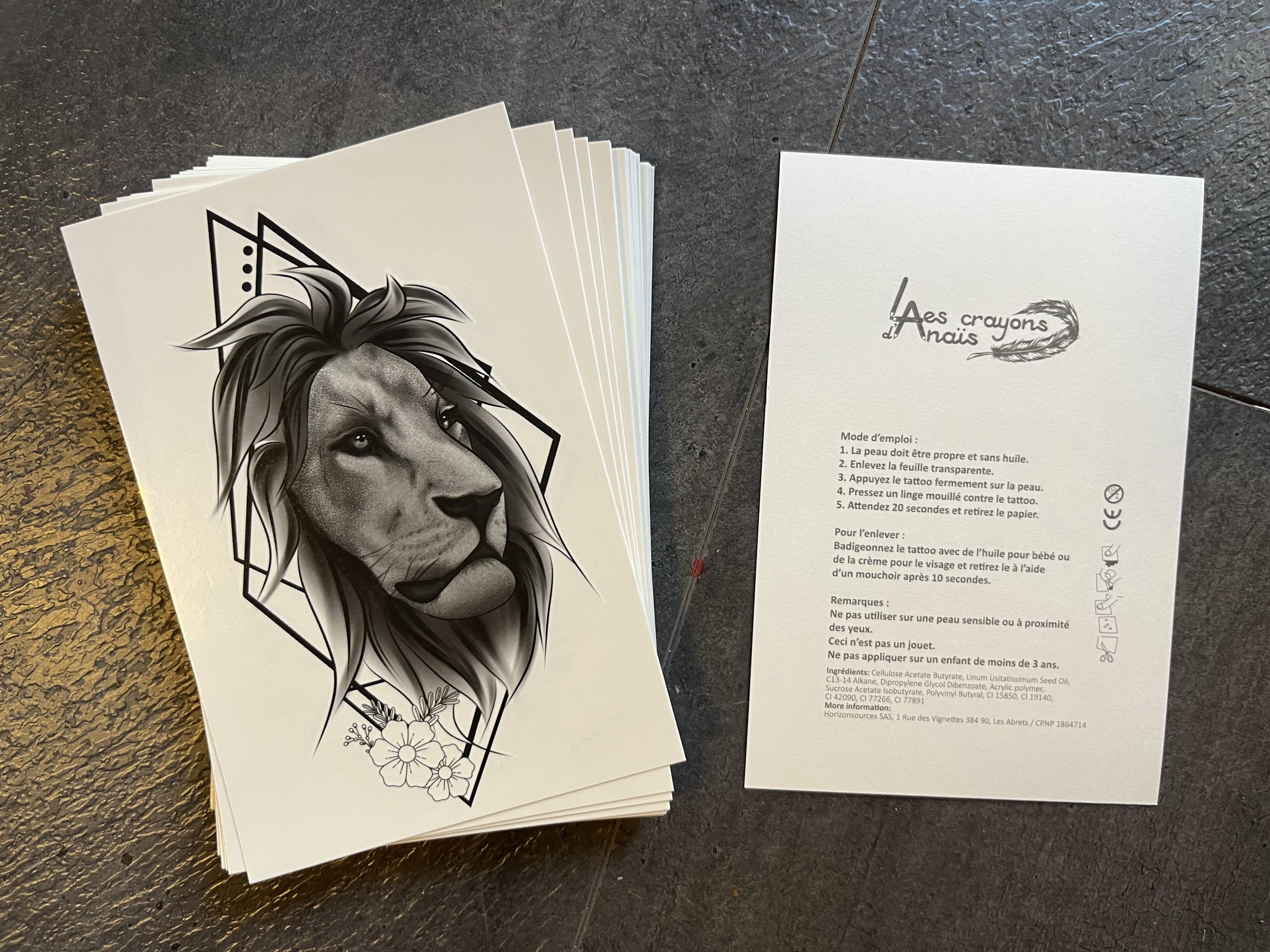 Creazione tatuaggio temporaneo: leone