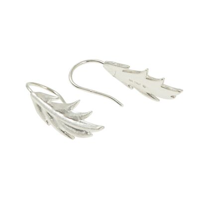 Plume / Feuille courte oreille argent