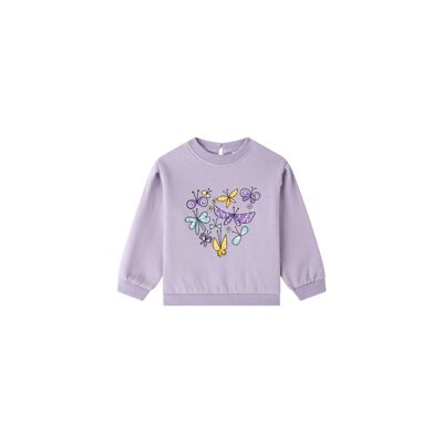 Sweat à manches longues en tricot brossé bébé fille