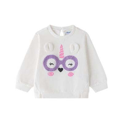 Sweat-shirt en tricot éponge à manches longues pour bébé fille