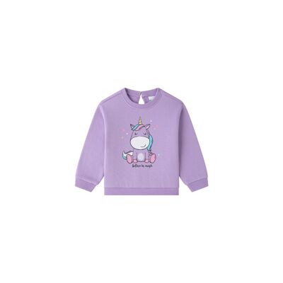 Sweat à manches longues en tricot brossé bébé fille