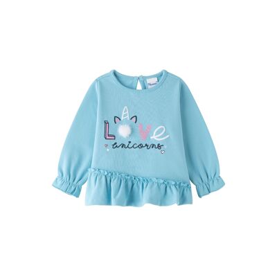 Sweat-shirt en tricot éponge à manches longues pour bébé fille