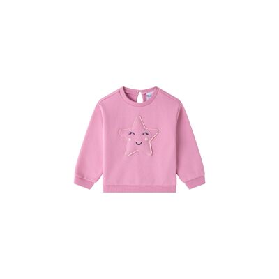 Sweat à manches longues en tricot brossé bébé fille