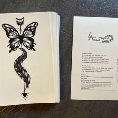 Creación de tatuaje temporal: mariposa de plumas