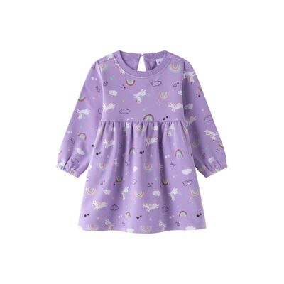 Vestido De Punto Rizo De Bebé Niña