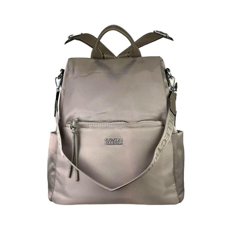 Zaino da donna in nylon antifurto con tasca frontale removibile