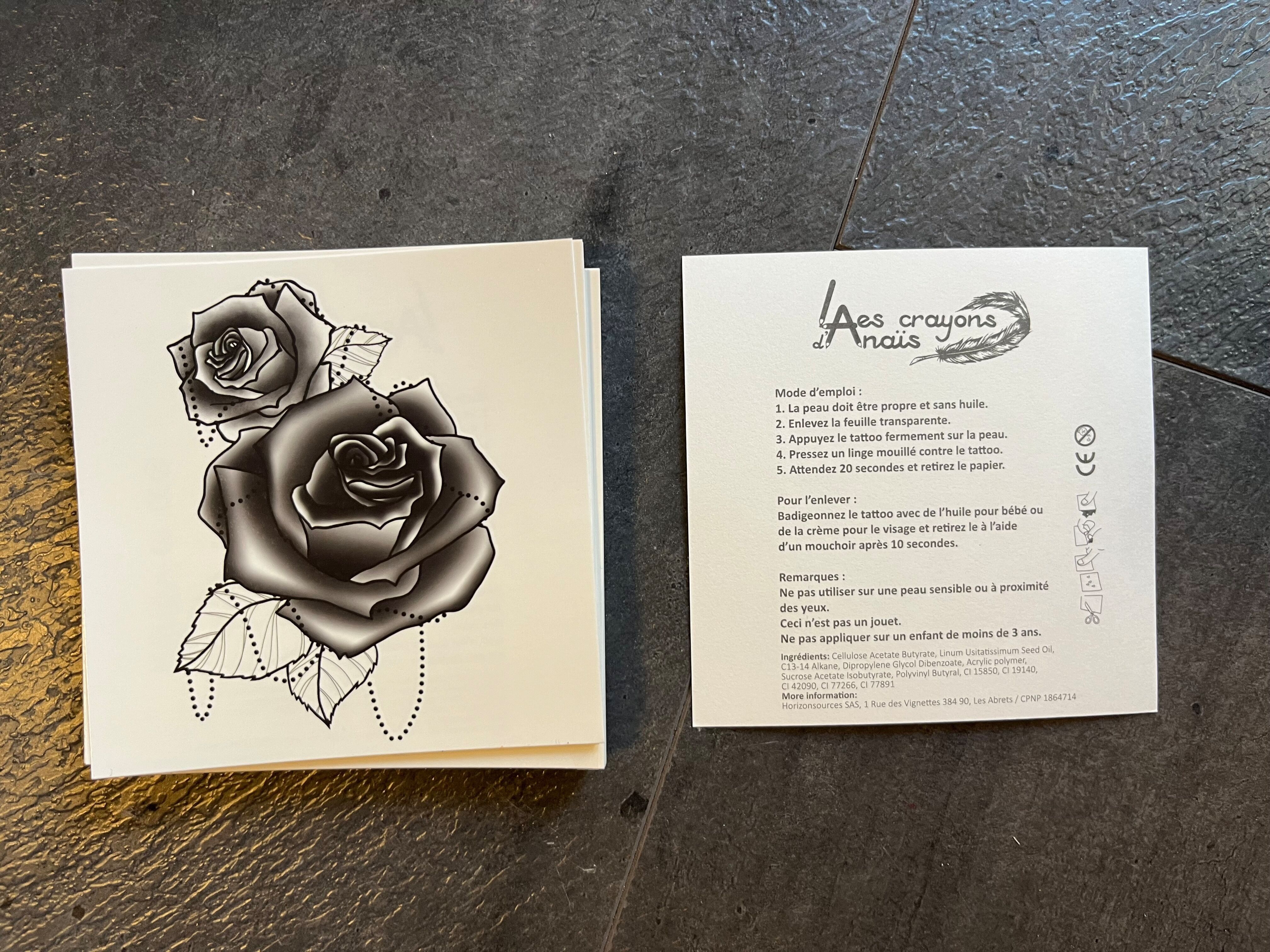 Temporary tattoo creation: duo roses