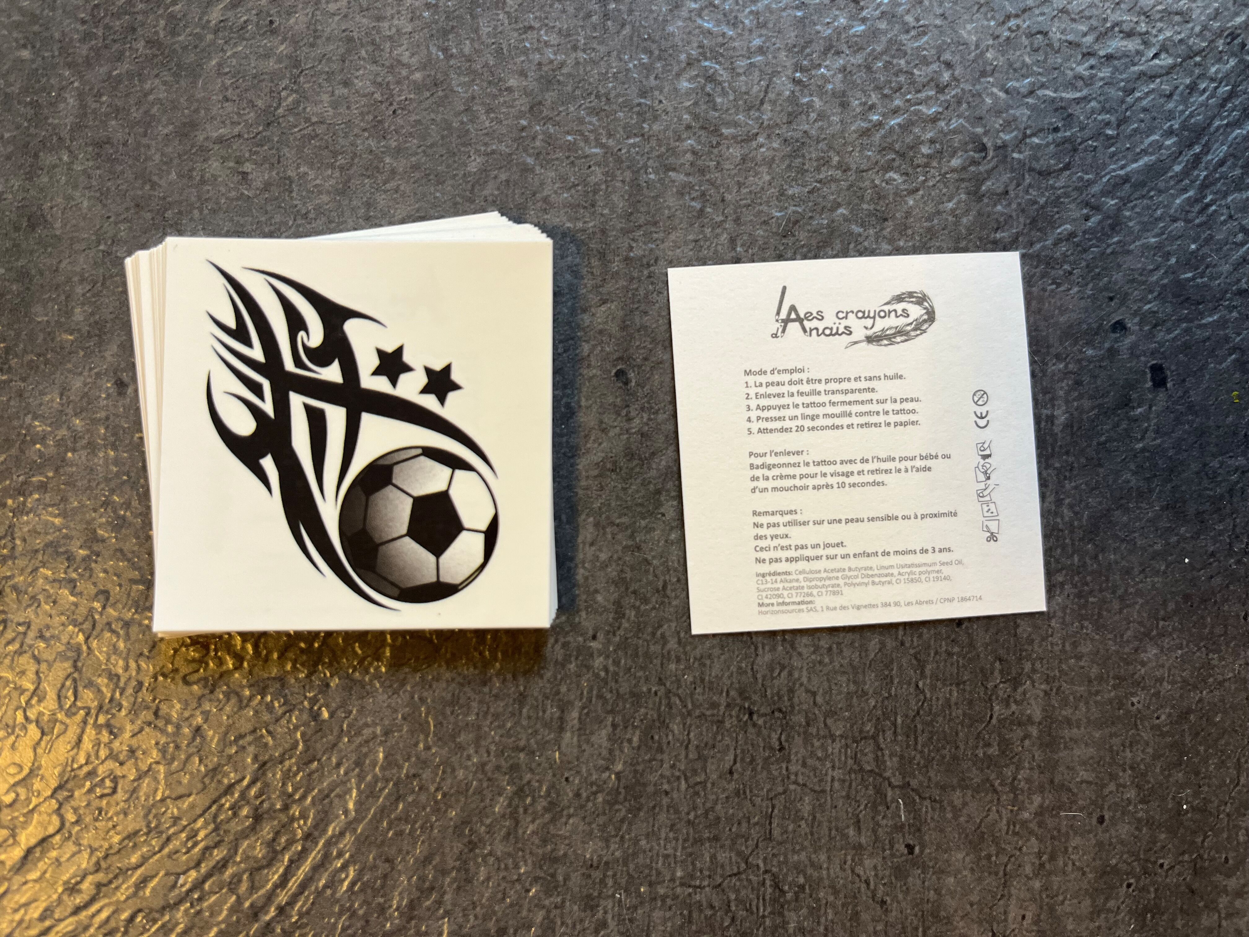 Tatouage éphémère création: ballon de foot