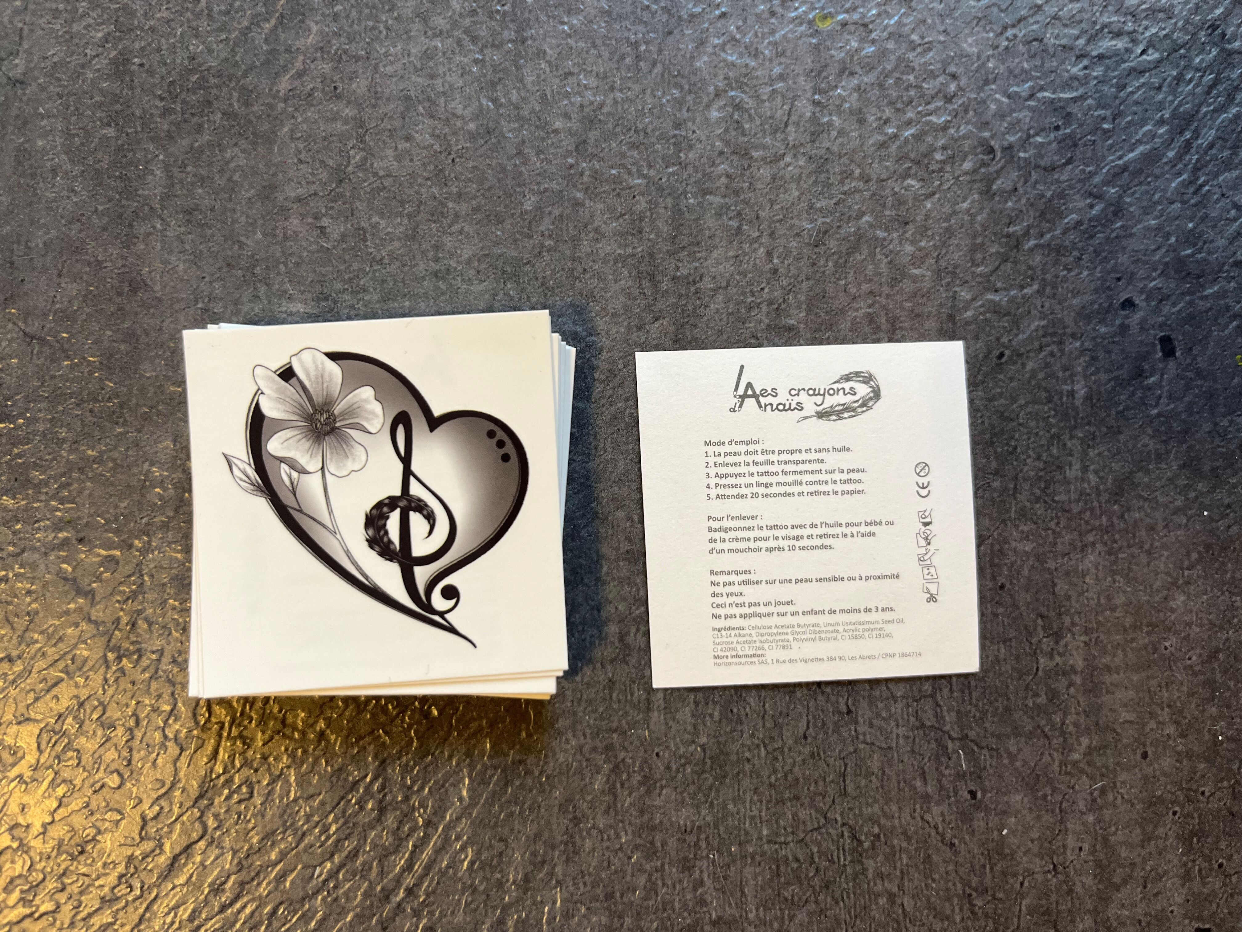 Tatouage éphémère création: coeur