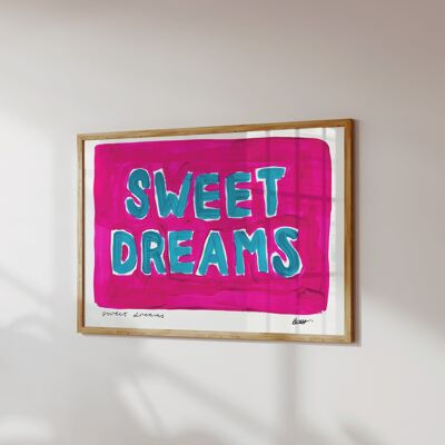 Sweet Dreams Art / Stampa artistica rosa / Stampa colorata