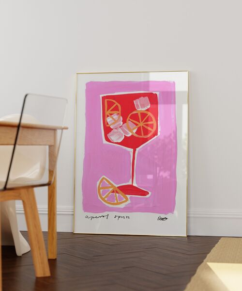 Aperol Wall Art / Cocktail Art Print / Colourful Print
