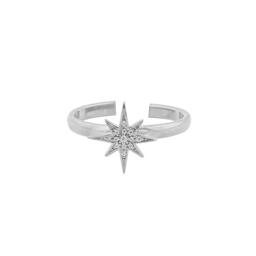 One star ring silver