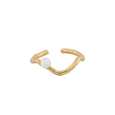 One pearl ring gold